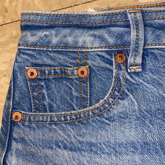 NWT American Eagle Outfitters Denim Micro Mini Super Hi-Rise A-Line Skirt size 0 - Picture 3 of 13